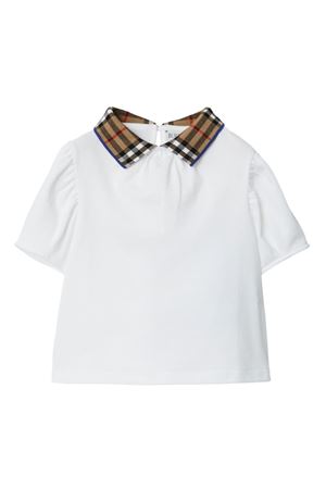 White stretch-cotton polo shirt BURBERRY KIDS | 8078460A1464